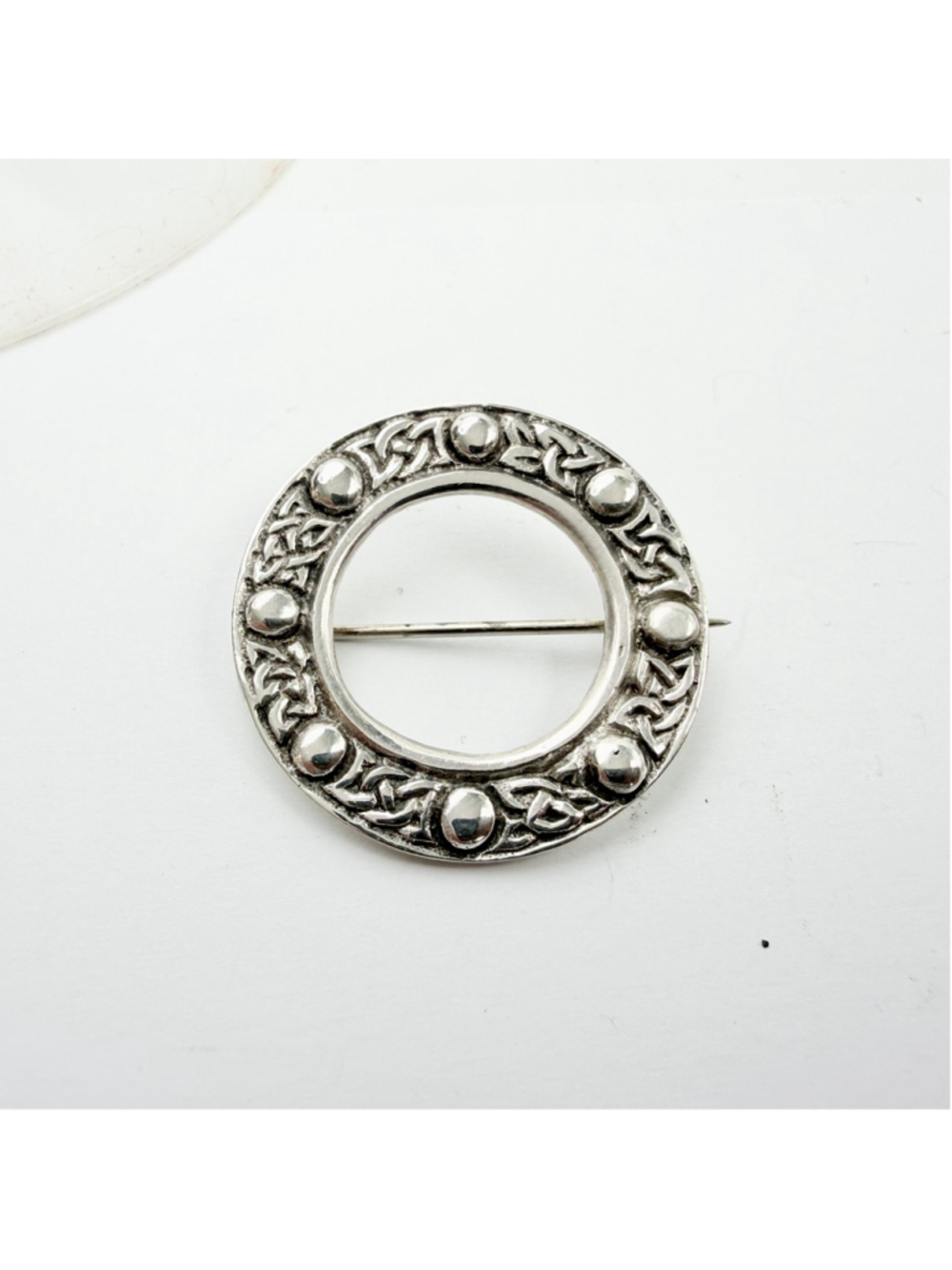 Vintage Scottish Sterling Silver Celtic Brooch Robert Allison RA Iona Style - Picture 2 of 8